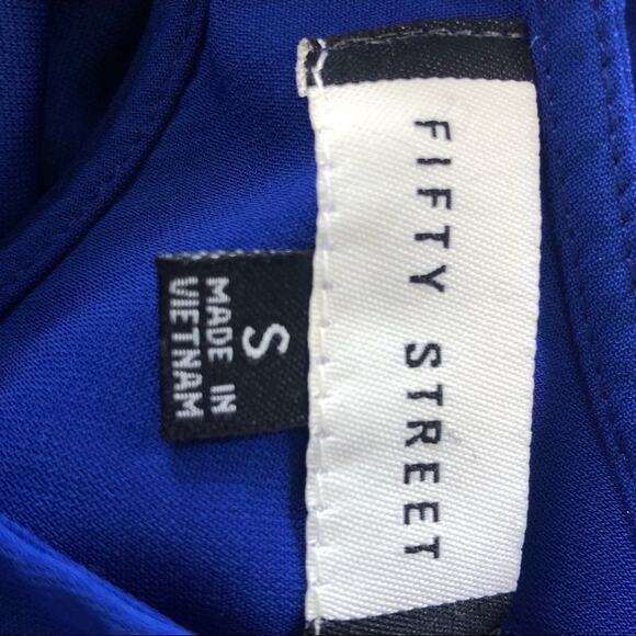 Fifty Street Casual Blue Mini Dress with Open Back Fit and Flare size Small - Picture 9 of 13